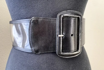 Cinturón De Colección Saks Fifth Avenue Cuero Negro Transparente S 29 Estilo Corsé Taiwán 9253-01 Foto 1 de 4