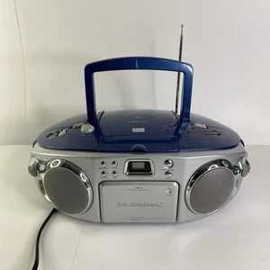 Emerson PD6528BL CD Cruiser Boombox CD Cassette Radio Blue Silver Tested Read - Picture 1 of 12