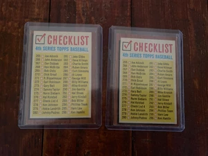 1962 Topps Unmarked Baseball Checklist 4th Series (2) - Bild 1 von 2