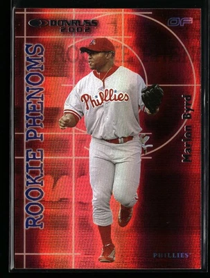 Marlon Byrd 2002 Donruss The Rookies #RP-25 Rookie Phenoms #/1000 Phillies - Image 1 of 2