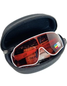 Rockbros Polarized Sunglasses Red Tinted With Black Zippered Case - Picture 1 of 9