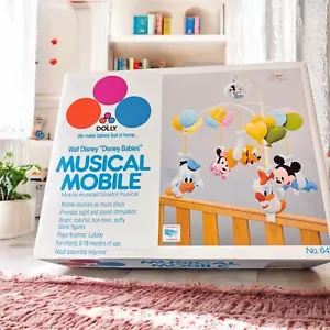 De colección 1984 Dolly Disney Bebés Musical Móvil Mickey Mouse Friends Guardería - Imagen 1 de 10