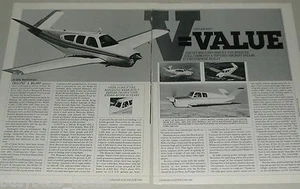 1986 article, Beechcraft V-Tail Bonanza, info, value - Picture 1 of 2
