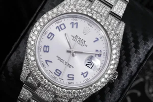 Rolex Datejust II 41mm Edelstahl Iced Out Herrenuhr Silber Racing Dial - Bild 1 von 7
