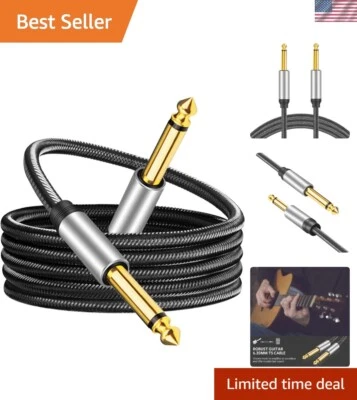 Cable de instrumento de 50 pies 6,35 mm con conectores chapados en oro y diseño trenzado Foto 1 de 4