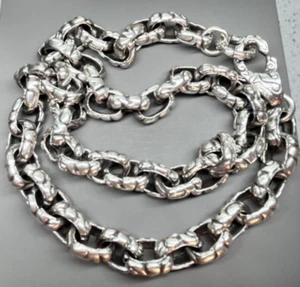 RARE! VERSANI Sterling Silver Biker Chain 11MM Wide Necklace 20" - Picture 1 of 6