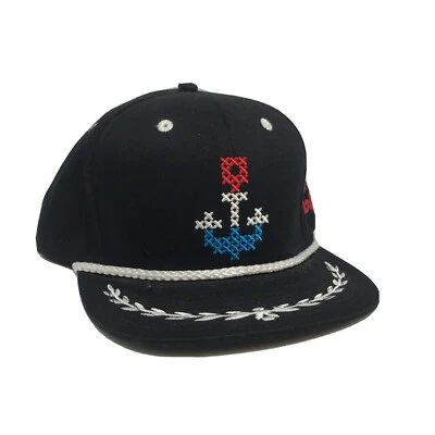 Chapéu golfinho rosa 100% autêntico multicolorido logotipo preto raro alça traseira - Imagem 1 de 4