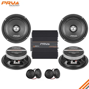 4x PRV 6MR250B-4 SLIM 6,5" PRO Audio Lautsprecher + 4x TW150SD - 4 Hochtöner + QS800.4 Amp - Bild 1 von 10