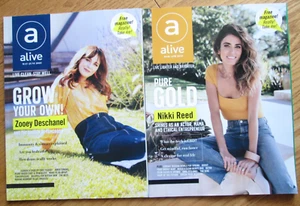 Alive magazine March 2019 Nikki Reed, May 2020 Zooey Deschanel - Picture 1 of 3