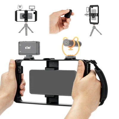 Cell Phone Stabilizer Rig Video Camera Cage Film Steady For iPhone 16 Smartphone - Image 1 of 4