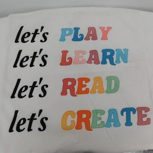 Let's Play Learn Read Create Funda Almohada Niños Habitación Aula Terapia Nuevo - Imagen 1 de 6