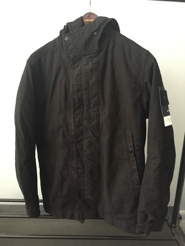 Giacca di lana diagonale Stone Island Ghost Piece nuova con etichette Mil Spec taglia M nera