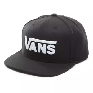 Mens Vans Snapback Hat Cap Drop V II Black White Logo - Picture 1 of 4