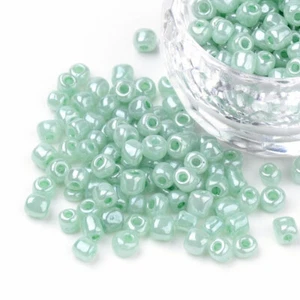 50g Aqua 3mm blue pearlised glass seed beads - beading, jewellery making - Picture 1 of 3