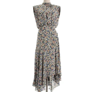 Veronica Beard NWT Anuli High Neck Midi Dress Size 2 in Black/White/Multi Floral - Picture 1 of 12