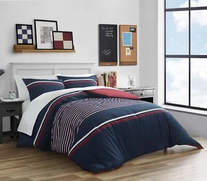 Nautica Duvet Cover Set Cotton Reversible Bedding with Matching Shams, Medium... - Picture 1 of 6