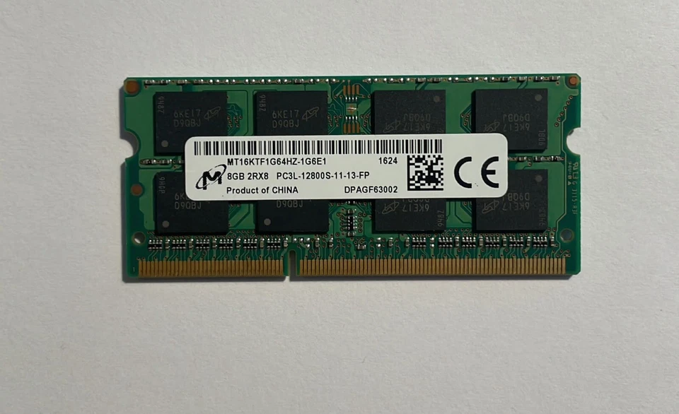 MICRON MTA16KTF1G64HZ-1G6 - 8 GB DDR3 SODIMM RAM LAPTOP RAM - 2Rx8 PC3L-12800S - Bild 1 von 1