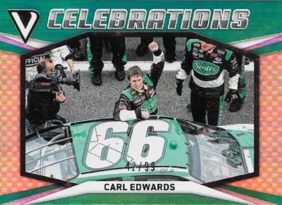 2018 VICTORY LANE CARL EDWARDS ~CELEBRATIONS~ (GOLD) INSERT #C1 *s/n 42/99* - Image 1 of 2