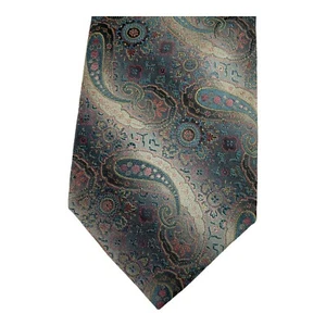 Vtg GIANNI VERSACE Men's 100% Silk Gray Multi Paisley Neck Tie 59" Italy - Picture 1 of 7