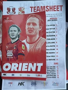 Leyton Orient v Swindon Town 04/03/23 plus Team sheet - Picture 1 of 1