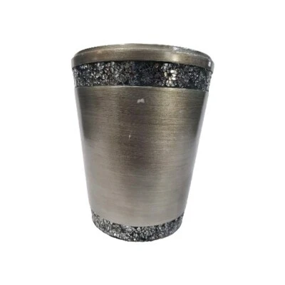 Zenna Home Pewter Waste Basket Indian Ink Altair Office  - Image 1 of 4