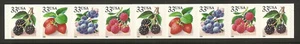 US Scott 3302-3305 33c Berries PNC strip of 9, plate # B1112 - Picture 1 of 1