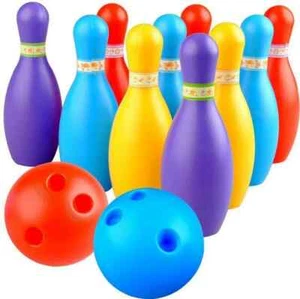 6 PIN BOWLING PLAY SET DELUXE KIDS FAMILY FUN GARDEN SKITTLES GAME TOY LARGE KIT - Picture 1 of 6