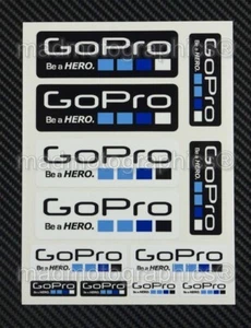 Fotocamera GoPro Hero 3 4 8 9 set decalcomanie 4,7 x 6,3 pollici lenzuolo adesivi bici surf climb - Foto 1 di 2