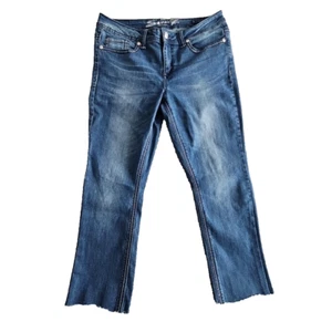 Seven7 Jeans Women's Size 14 (32x26) Blue Slim Boot Embroidered Pockets - Picture 1 of 24