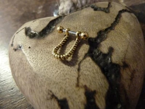 PIERCING Helix Tragus Augenbraue - Edelstahl silber gold - feste Kette - Bild 1 von 2