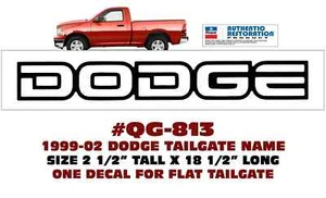 QG-813 1999 2000 2001 2002 DODGE RAM TRUCK - DODGE TAILGATE LETTERS - DECAL - Picture 1 of 2
