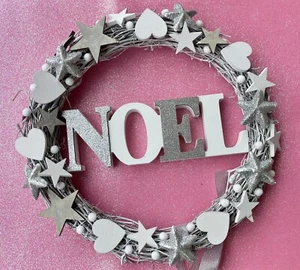 Coccarda ghirlanda Viticcio Grande fuoriporta Natale Scritta Noel Natalizia - Foto 1 di 1