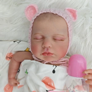 19 inch Soft Vinyl Reborn Baby Dolls Newborn Veins Full Handmade with Blanket - Picture 1 of 8