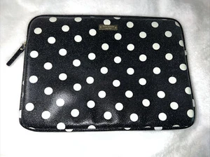 Kate Spade New York Laptop iPad Tablet Tasche schwarz gepunktet gepolsterter Reißverschluss - Bild 1 von 9
