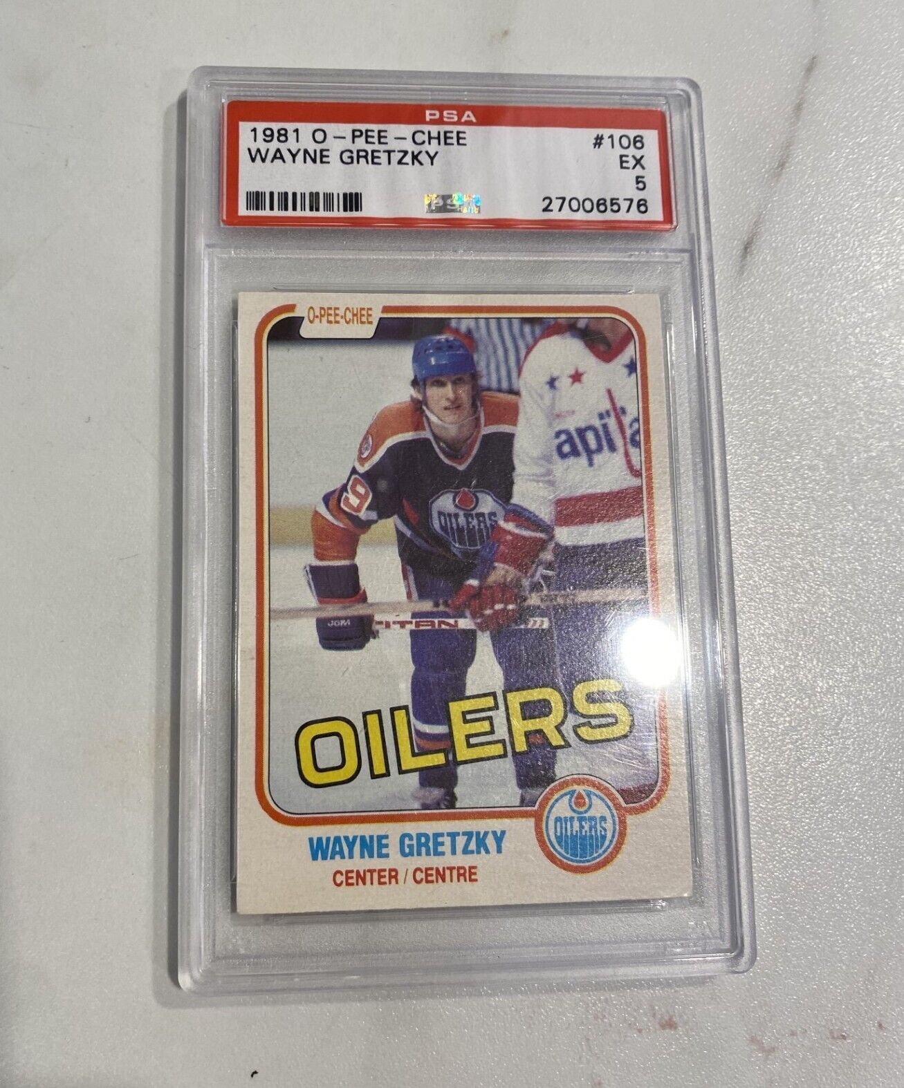 1981 O Pee Chee OPC Wayne Gretzky #106 Edmonton Oilers PSA 5 EX