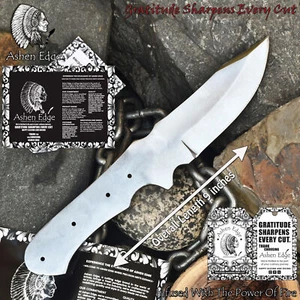 Ashen Edge Hand Forged Knife USA ATS-34 Steel Blank Blade D2 Tool Steel Hunting - Picture 1 of 4