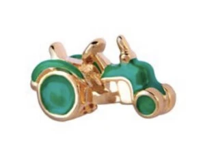 Origami Owl GREEN & GOLD TONE “JOHN DEERE” TRACTOR Floating Enamel FARMING Charm - Picture 1 of 3