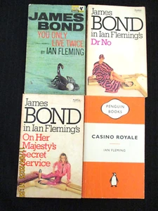 IAN FLEMING x 4 - JAMES BOND 007 - DOCTOR NO, O.H.M.S.S., CASINO ROYALE + 1 - GC - Picture 1 of 2