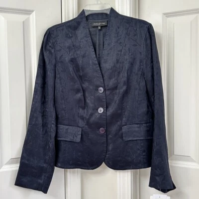 Jones New York Women's Long Sleeve Linen Jacket, Size-6 - Image 1 of 3