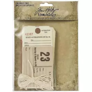 Etiquetas rescatadas Tim Holtz Idea-ology 25 piezas TH94048 - Imagen 1 de 2