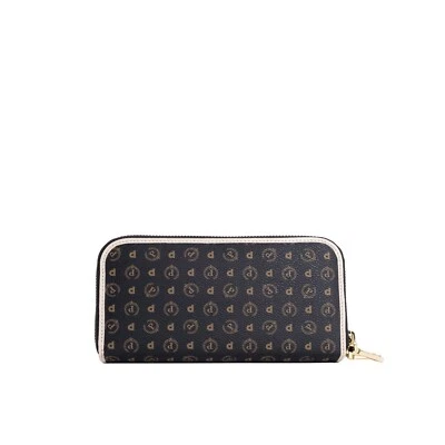 Pollini Portafoglio Donna con Doppia Zip Nero e Avorio - Immagine 1 di 4