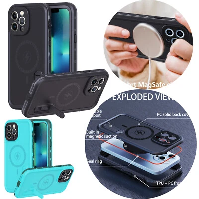 Funda de cuerpo completo segura IP68 Mag impermeable a prueba de golpes impermeable para iPhone 13/13 Pro Max Foto 1 de 4