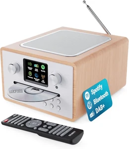 Bluetooth Internet Radio CD Player with DAB+, FM, and Remote Control - Oak - Picture 1 of 1