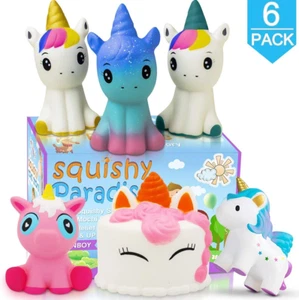 Unicorn Squishy Jumbo Squishies- 6 Pack Narwhal Squishy Unicorn Cake Scented Squ - Picture 1 of 14