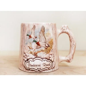 SELTENE Ponderosa Ranch Tasse von Treasure Craft/ Groovy 1960er Ente & Holzimitat Design - Bild 1 von 7