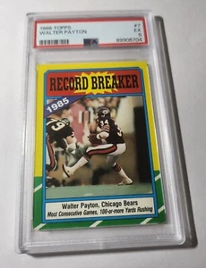 WALTER PAYTON -- 1986 TOPPS -- RECORD BREAKER -- #7 -- PSA EX 5 - Picture 1 of 1