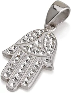 Ciondolo Hamsa in argento sterling con colori misti cristalli pietre preziose... - Foto 1 di 1