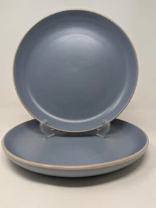 Gibson Home Stoneware Gray Dinner Plates Set of 2, 11" diameter, Raw Edge Style - Picture 1 of 2