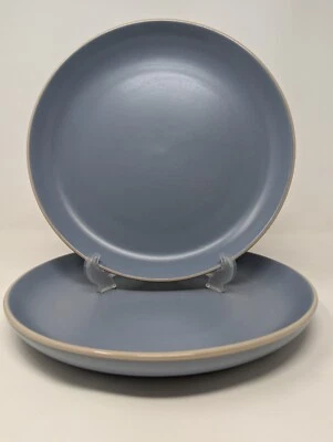 Gibson Home Stoneware Gray Dinner Plates Set of  2, 11" diameter, Raw Edge Style - Image 1 of 2