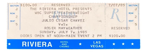 Julio Cesar Chavez vs Roger Mayweather July 7 1985 Full Boxing Ticket Cover
